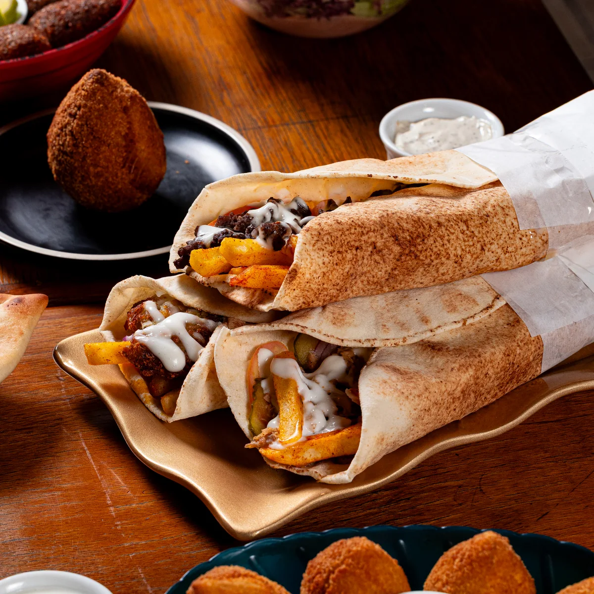 Shawarma no pão sírio